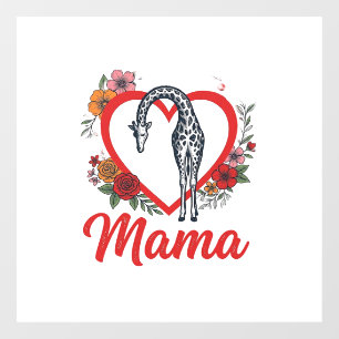 Vintage Giraffe Mama Floral Heart Shirt Design_1