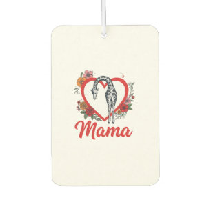 Vintage Giraffe Mama Floral Heart Shirt Design_1 Car Air Freshener