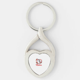 Vintage Giraffe Mama Floral Heart Shirt Design_1 Key Ring