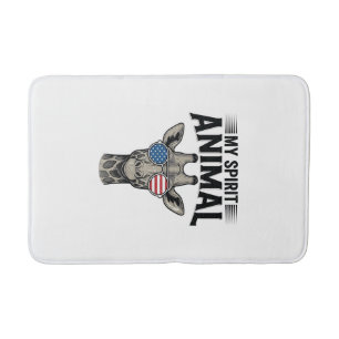 Vintage Giraffe Spirit Animal Patriotic Shirt Desi Bath Mat