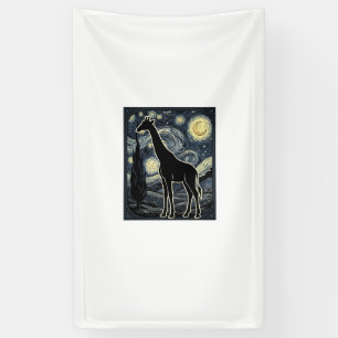 Vintage Giraffe Starry Night Engraving Shirt_1 Banner