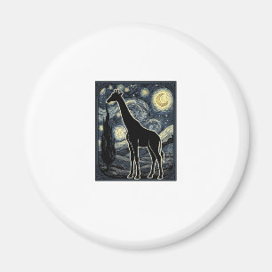Vintage Giraffe Starry Night Engraving Shirt_1 Magnet