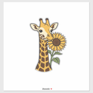 Vintage Giraffe Sunflower Vector Design_1