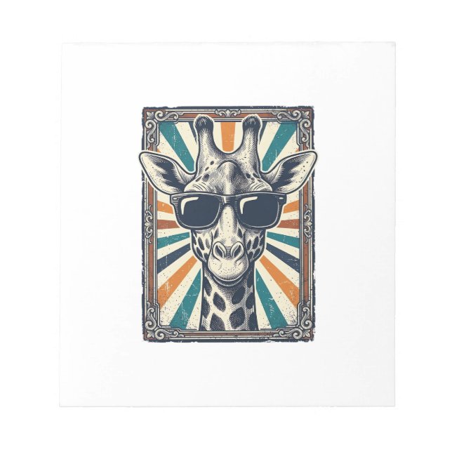 Vintage Giraffe Sunglasses Notepad (Front)