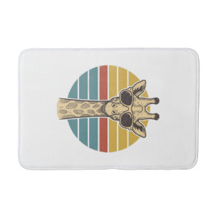 Vintage Giraffe Sunglasses Retro Sunset Vector Des Bath Mat