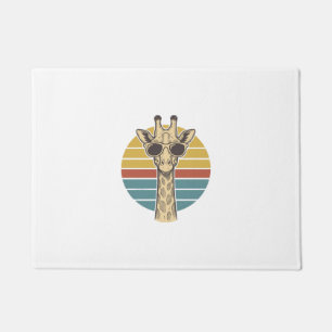 Vintage Giraffe Sunglasses Retro Sunset Vector Des Doormat