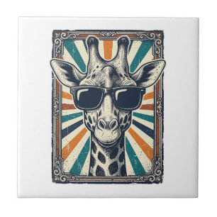 Vintage Giraffe Sunglasses Tile