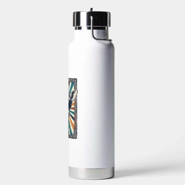 Vintage Giraffe Sunglasses Water Bottle (Left)