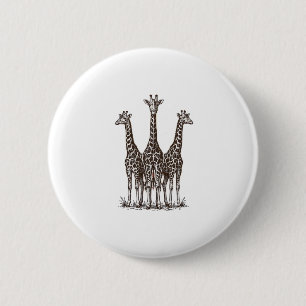 Vintage Giraffe Sunset Engraving Safari Shirt_1 6 Cm Round Badge
