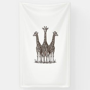 Vintage Giraffe Sunset Engraving Safari Shirt_1 Banner