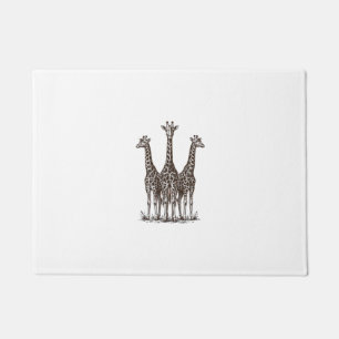Vintage Giraffe Sunset Engraving Safari Shirt_1 Doormat