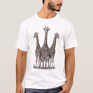 Vintage Giraffe Sunset Engraving Safari Shirt_1 T-Shirt