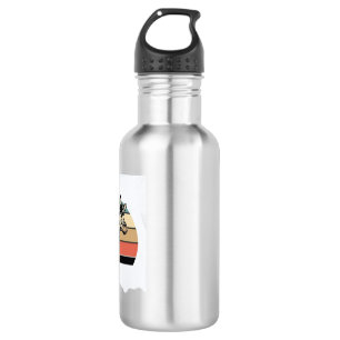 Vintage Giraffe Sunset Safari Vector Shirt Design  532 Ml Water Bottle