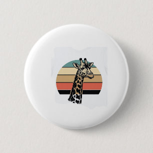 Vintage Giraffe Sunset Safari Vector Shirt Design  6 Cm Round Badge