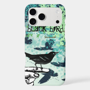 Vintage Girl Aqua Black Bird Pattern Iphone