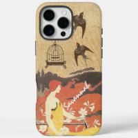 Vintage Girl Birds Birdcage Bicycle