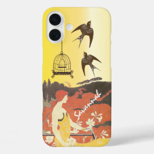 Vintage Girl Birds Birdcage Bike Iphone Case