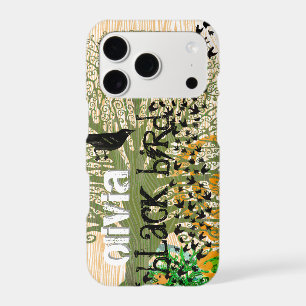 Vintage Girl Black Bird Pattern