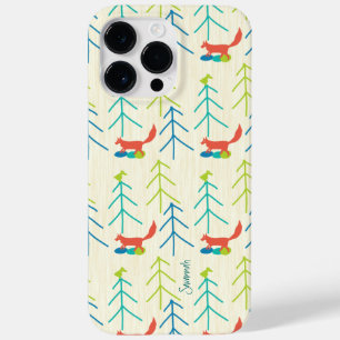 Vintage Girl Bright Colours Fox Pattern Case-Mate iPhone 14 Pro Max Case