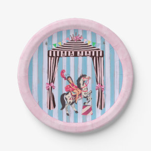 Vintage Girl Circus party plate