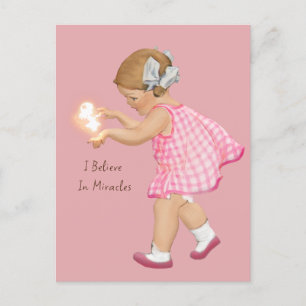 VINTAGE GIRL FAERIE Postcard