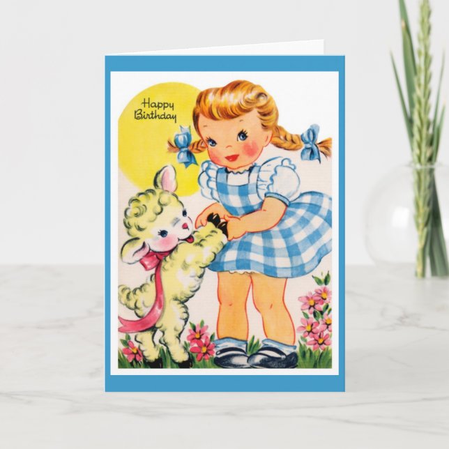Vintage girl greeting card (Front)