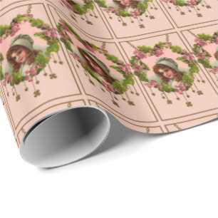 Vintage Girl In Heart Gift Wrapping Paper
