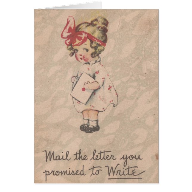 Vintage Girl Mail The Letter You Promised (Front)