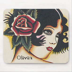 Vintage Girl Mouse Pad