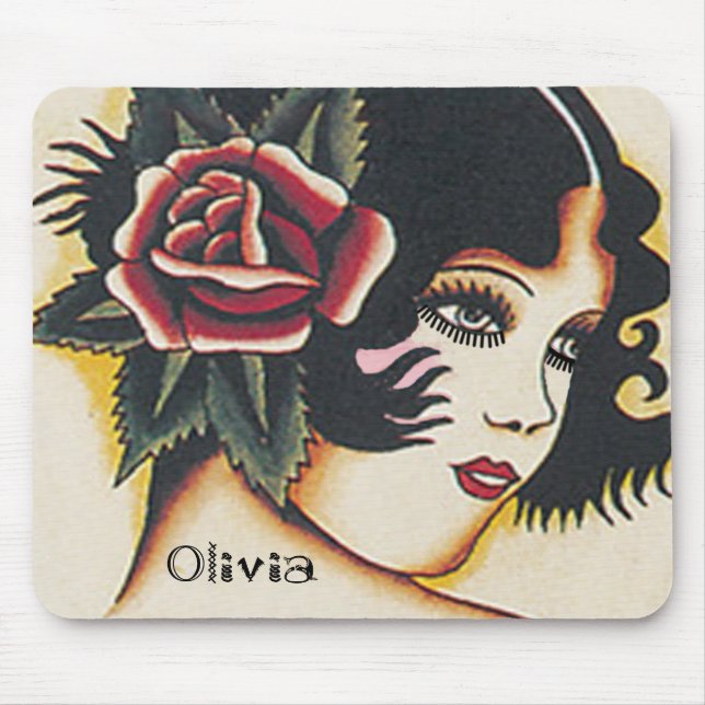 Vintage Girl Mouse Pad (Front)
