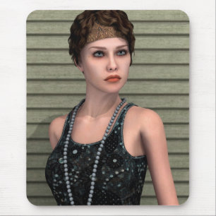Vintage Girl Mouse Pad