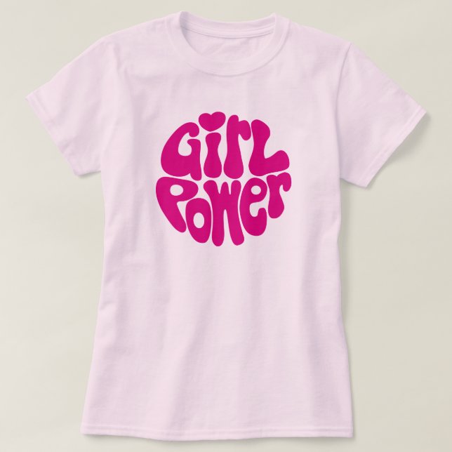 Vintage Girl Power Retro Style T-Shirt (Design Front)