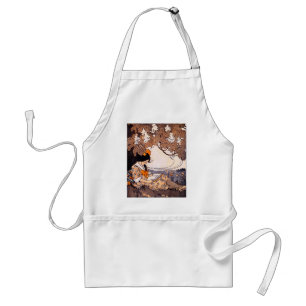 Vintage Girl Reading Under a Tree Standard Apron