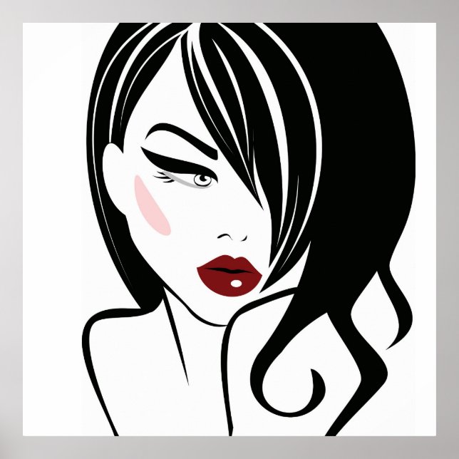 Vintage girl red lips poster (Front)