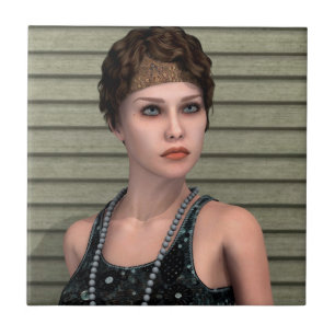 Vintage Girl Tile