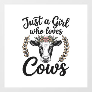 Vintage Girl Who Loves Cows Floral Cow Shirt Desig