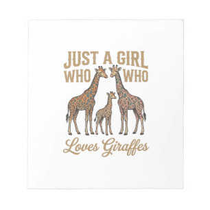 Vintage Girl Who Loves Giraffes Shirt Design_1 Notepad
