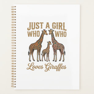 Vintage Girl Who Loves Giraffes Shirt Design_1 Planner