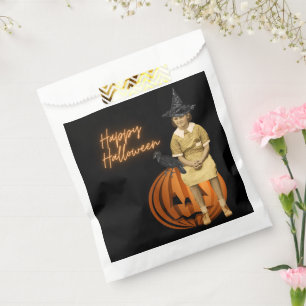 Vintage Girl Witch Halloween  Favour Bags