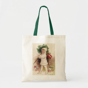 Vintage Girl with Christmas Tree, Ellen Clapsaddle Tote Bag