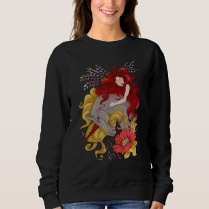Vintage Girl With Dogs And Horse, Horseback Riding Sweatshirt