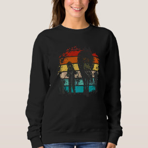 Vintage Girl With Dogs And Horse Horseback Riding Sweatshirt