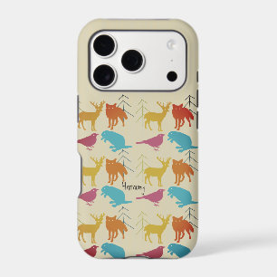 Vintage Girl Woodland Animals Fox Pattern