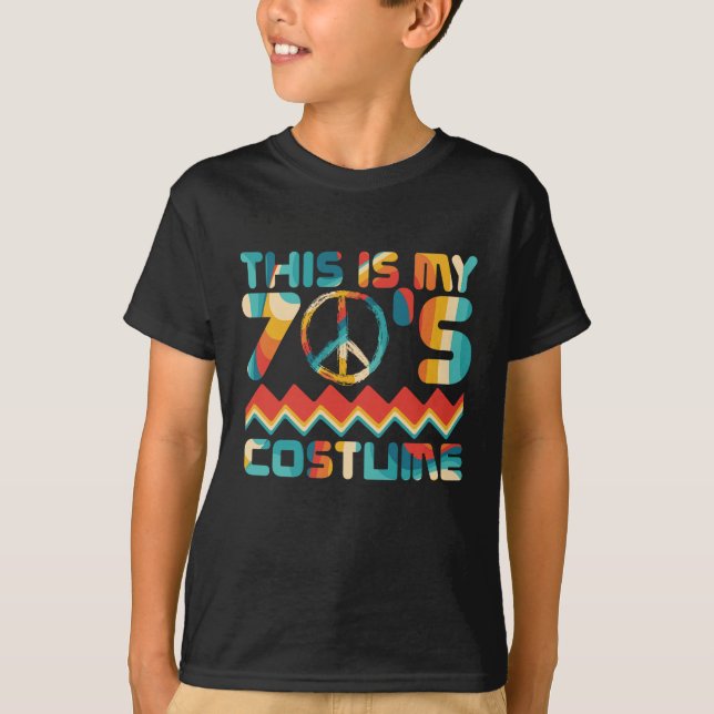 Vintage Girls 70s Costume Hippie T-Shirt (Front)