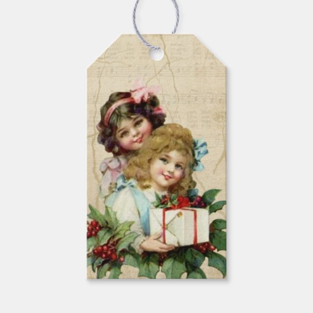 Vintage Girls Christmas Tags (Front)