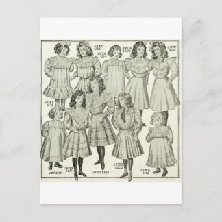 Vintage Girls Dresses, Canadian Catalogue 1907 Postcard