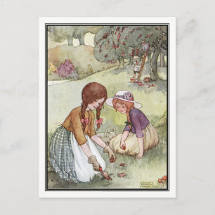Vintage Girls in Orchard by Anne Anderson Postcard