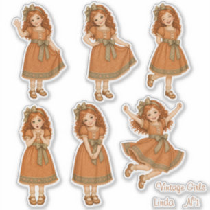 Vintage Girls - Linda - n°1 Sticker Sheet