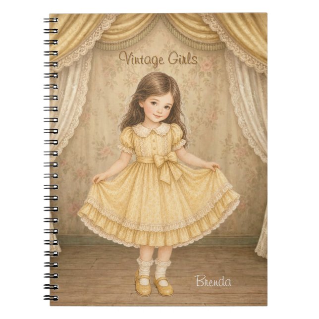 Vintage Girls Notebook with Brenda (Front)