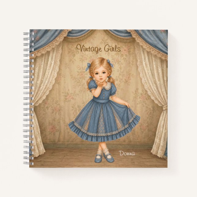 Vintage Girls Notebook with Donna (Front)